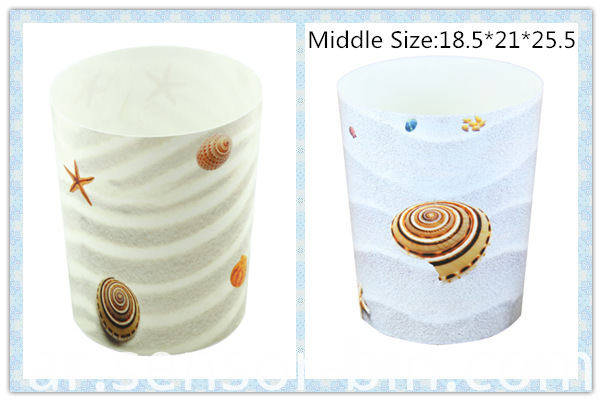 Sea Shells Design Round Plastic Waste Bin (FF-5224)